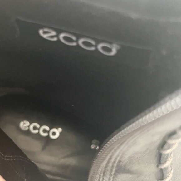 Ecco Black Ankle Boots with Square Toe and Side Zipper Sz 38 - Picture 10 of 10